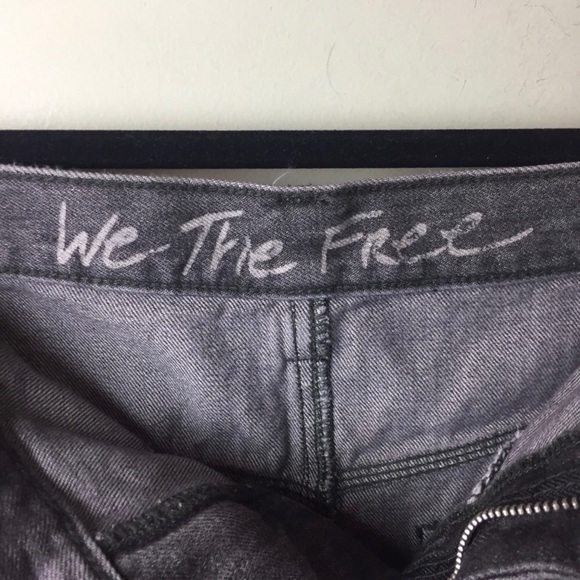 NWT Free People Side Car Sanded Black Distressed Mom Jean Pleated Mini Skirt 29 - Picture 9 of 13